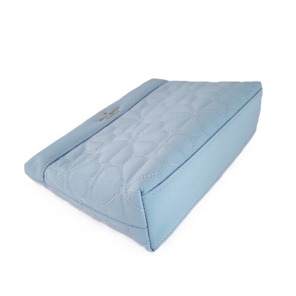 Kate Spade KK254 Spade Flower Quilted Cosmetic Case Makeup Bag Montauk Blue - Picture 6 of 7